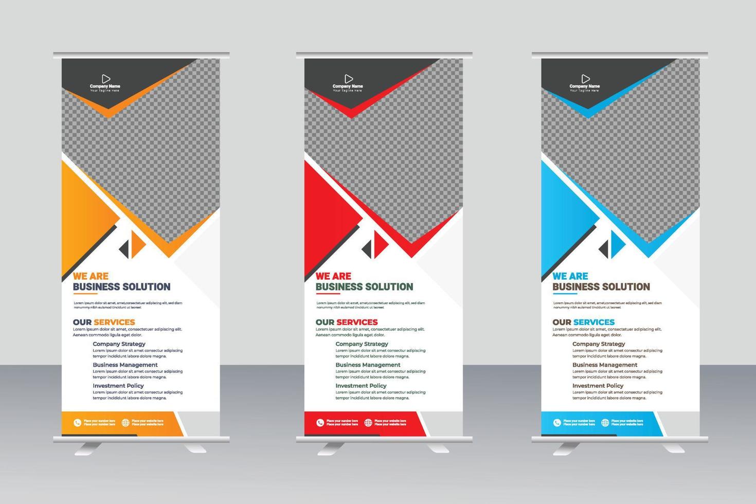 minimal business rollup banner template vector