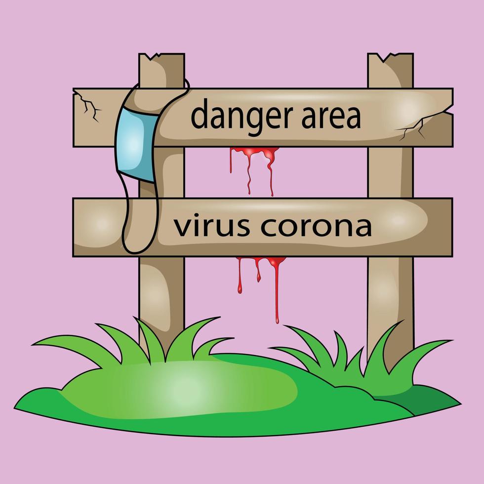 tablero de advertencia de virus corona vector