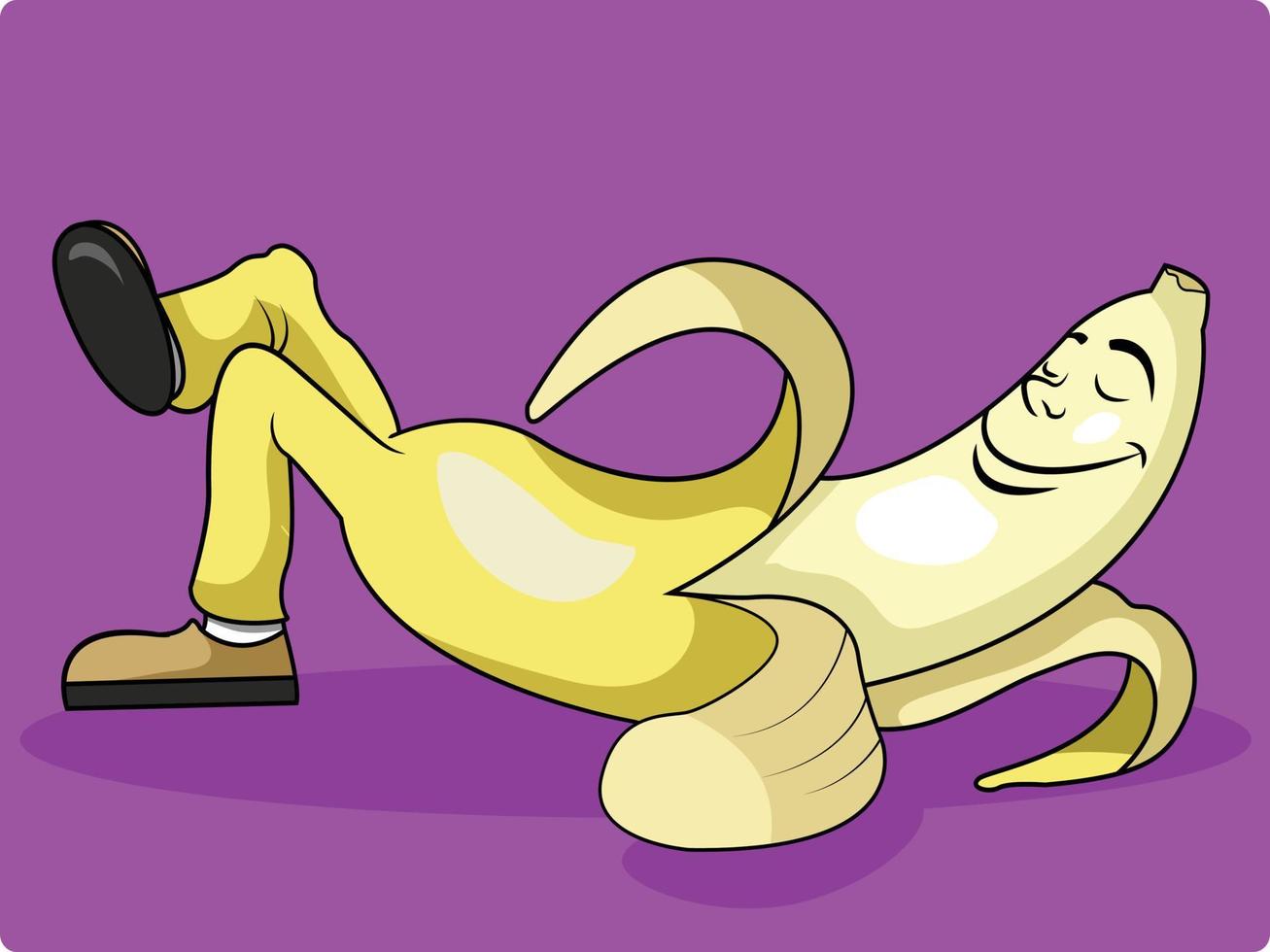 a banana is lying down vector