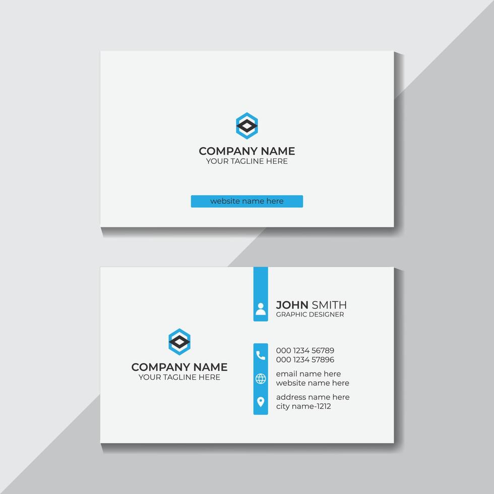 Minimal Simple Clean Business Card Design Template Free Vector