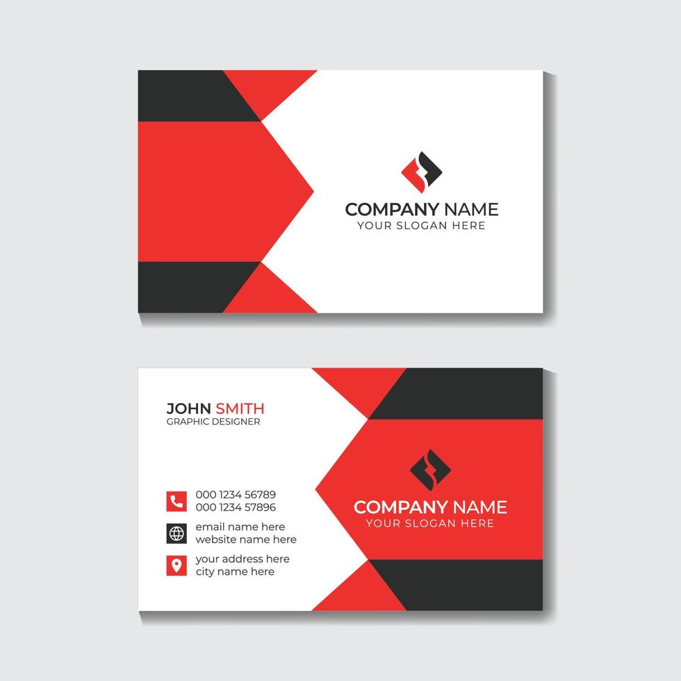 Creative Modern Stylish Red Business Card Design Template Free Vector