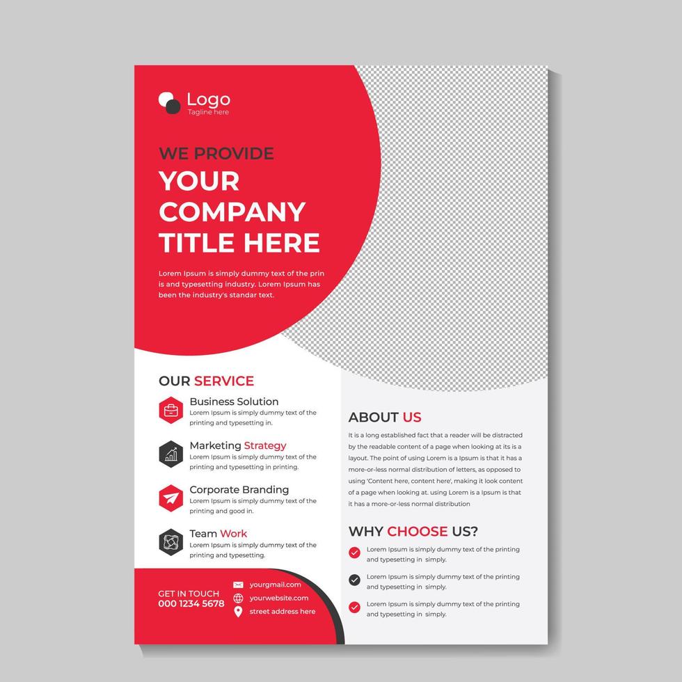 Red Corporate Creative Business Flyer Design Free Vector
