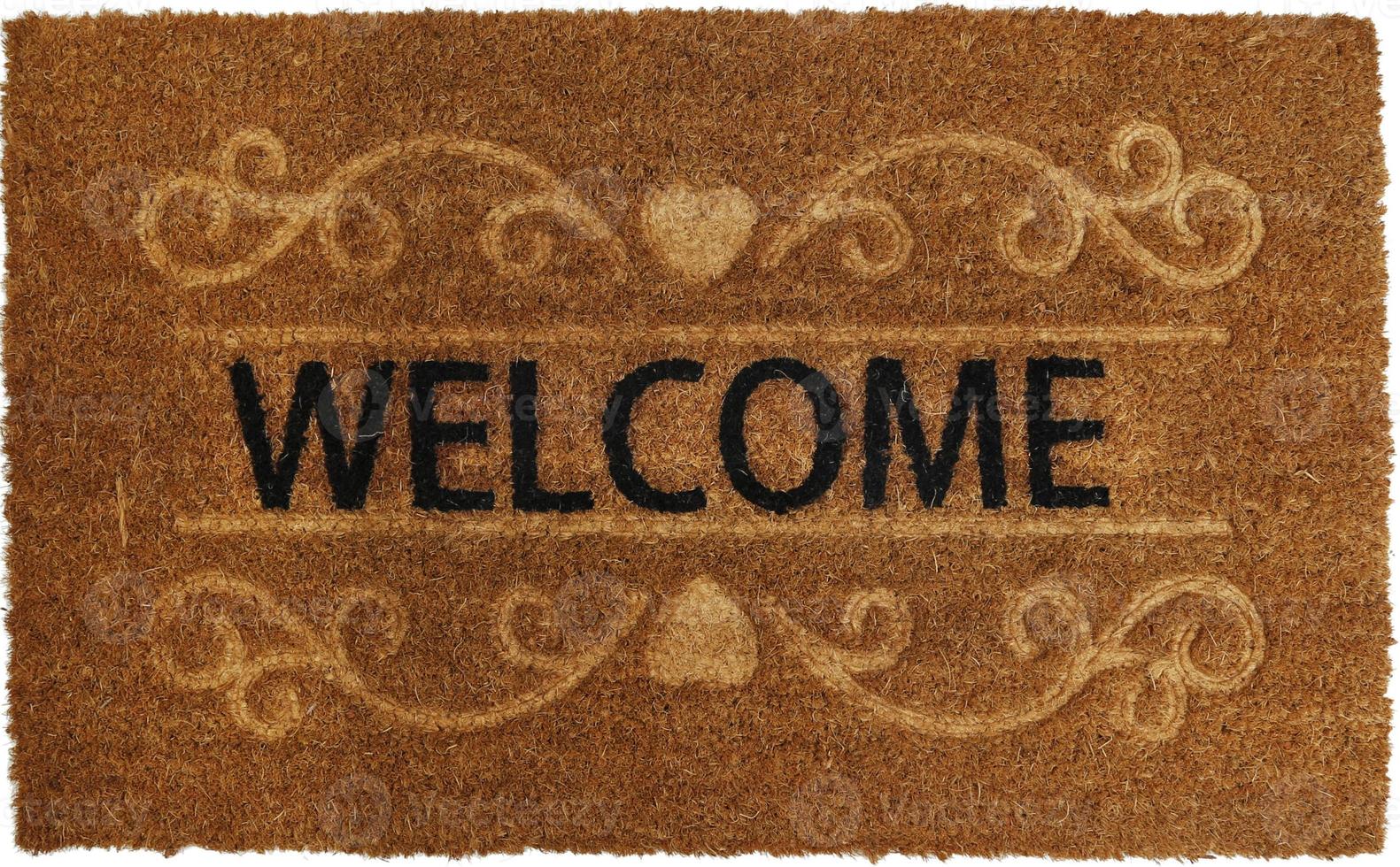 Welcome door Mat Isolated on a White Background photo