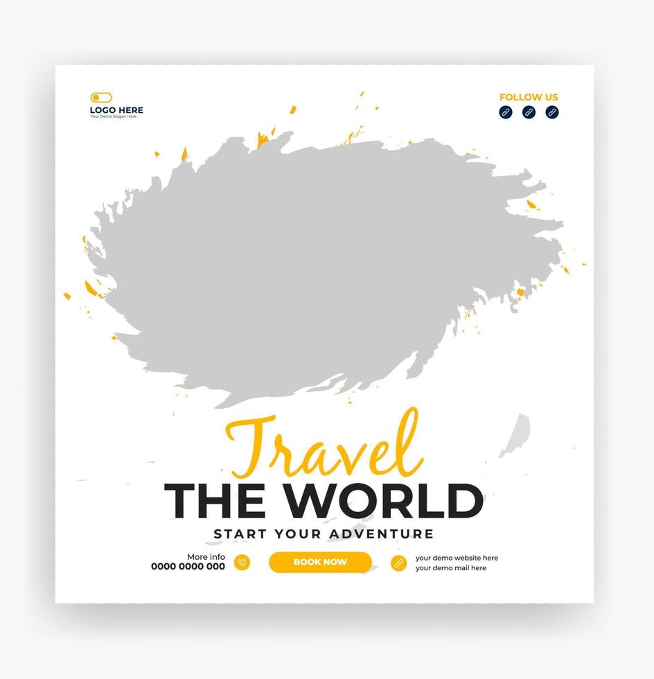 travel the world social media post template vector