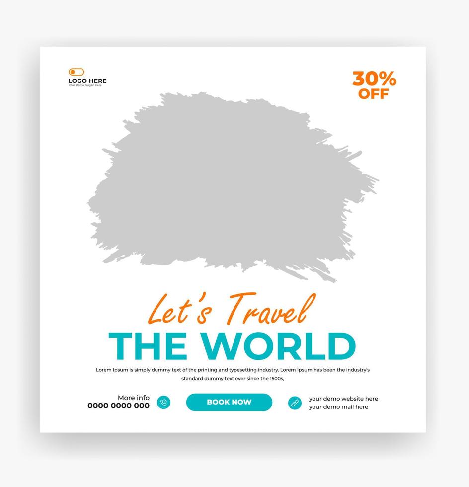 travel the world social media post template vector