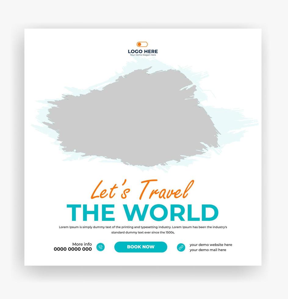 travel the world social media post template vector