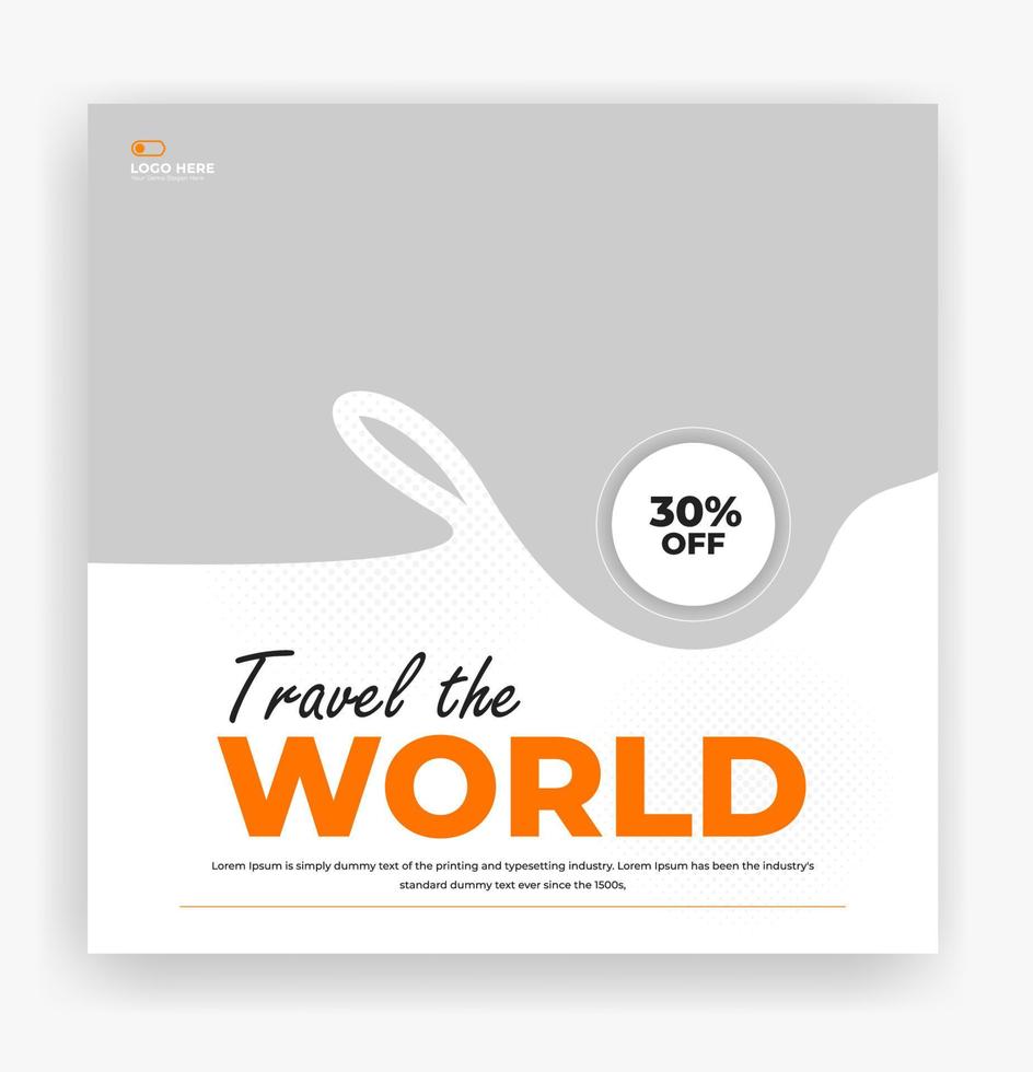 travel the world social media post template vector