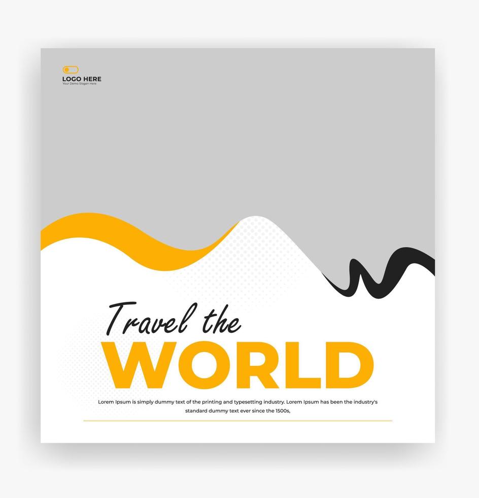 travel the world social media post template vector