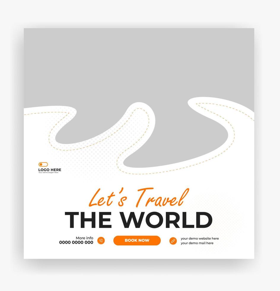 travel the world social media post template vector