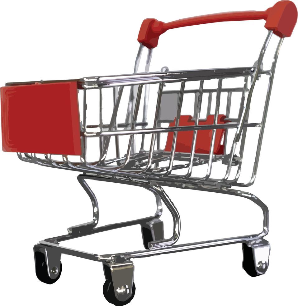 mini shopping cart on a white background,isolated vector