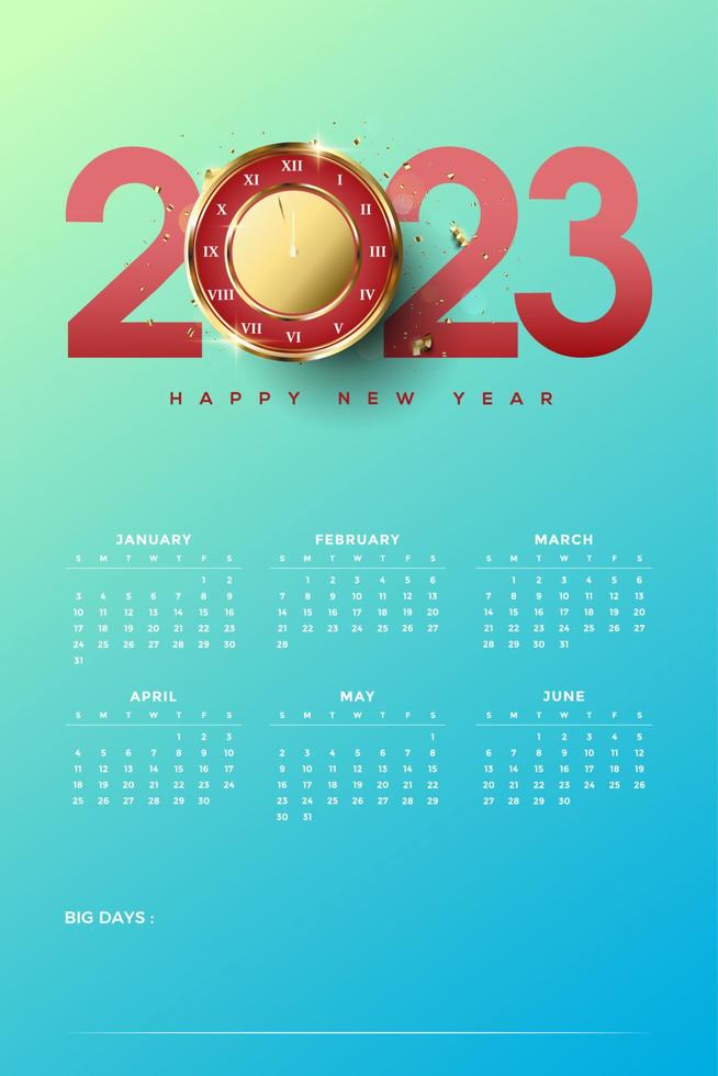 2023 calendar with unique colorful background 9010799 Vector Art at