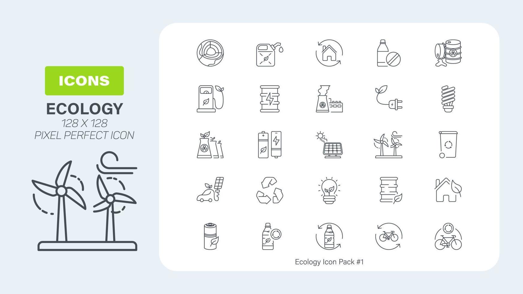 Ecology natural resources Icon set, Eco friendly color outline icon pack vector