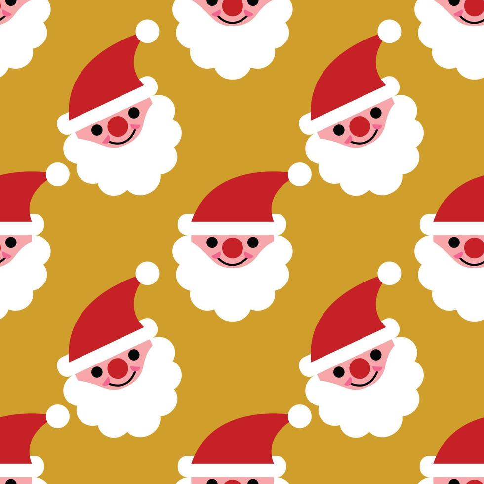 just cute santa seamless pattern design vector on yellow