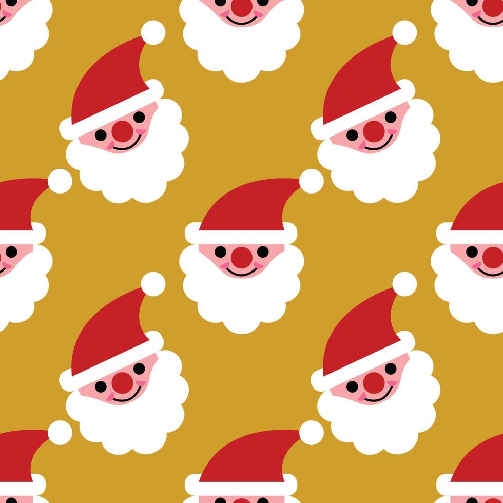 just cute santa seamless pattern design vector on yellow