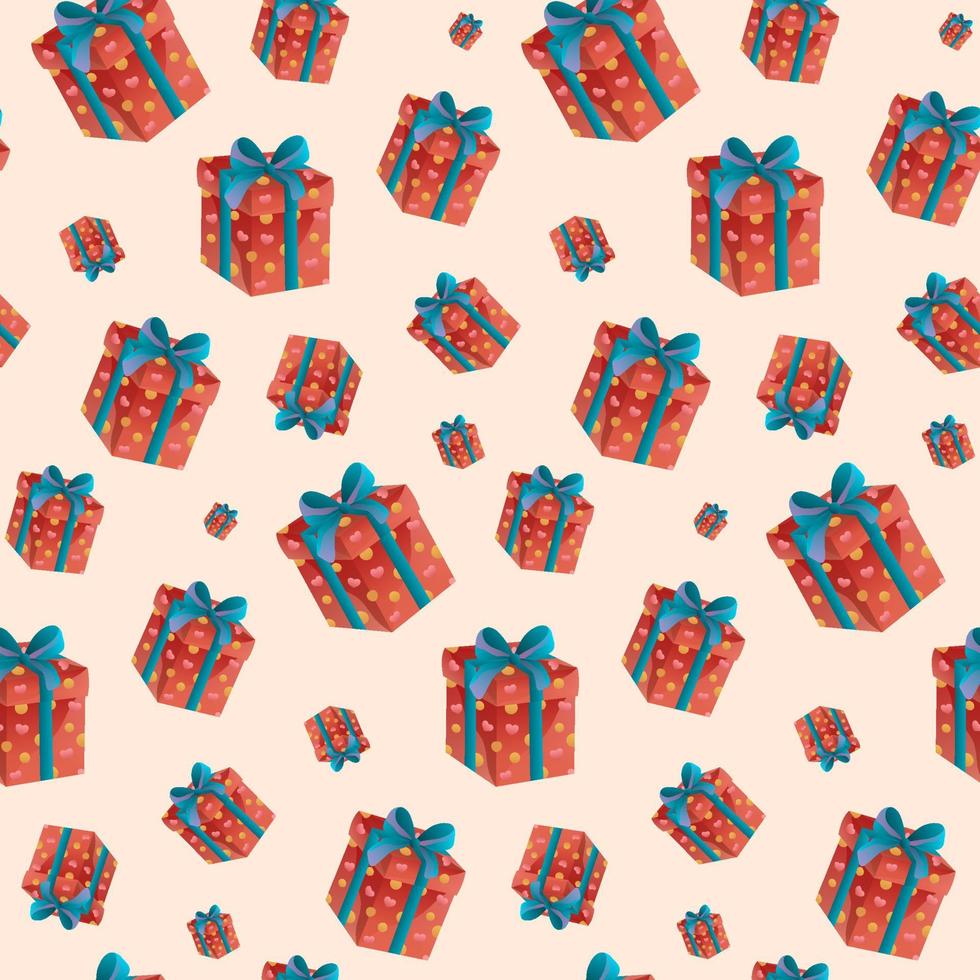 Gift Boxes Vector Seamless Pattern