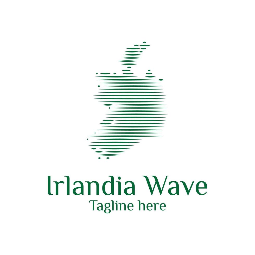 Diseños de plantilla de logotipo de onda de mapa de irlanda moderna ilustración vectorial simple vector