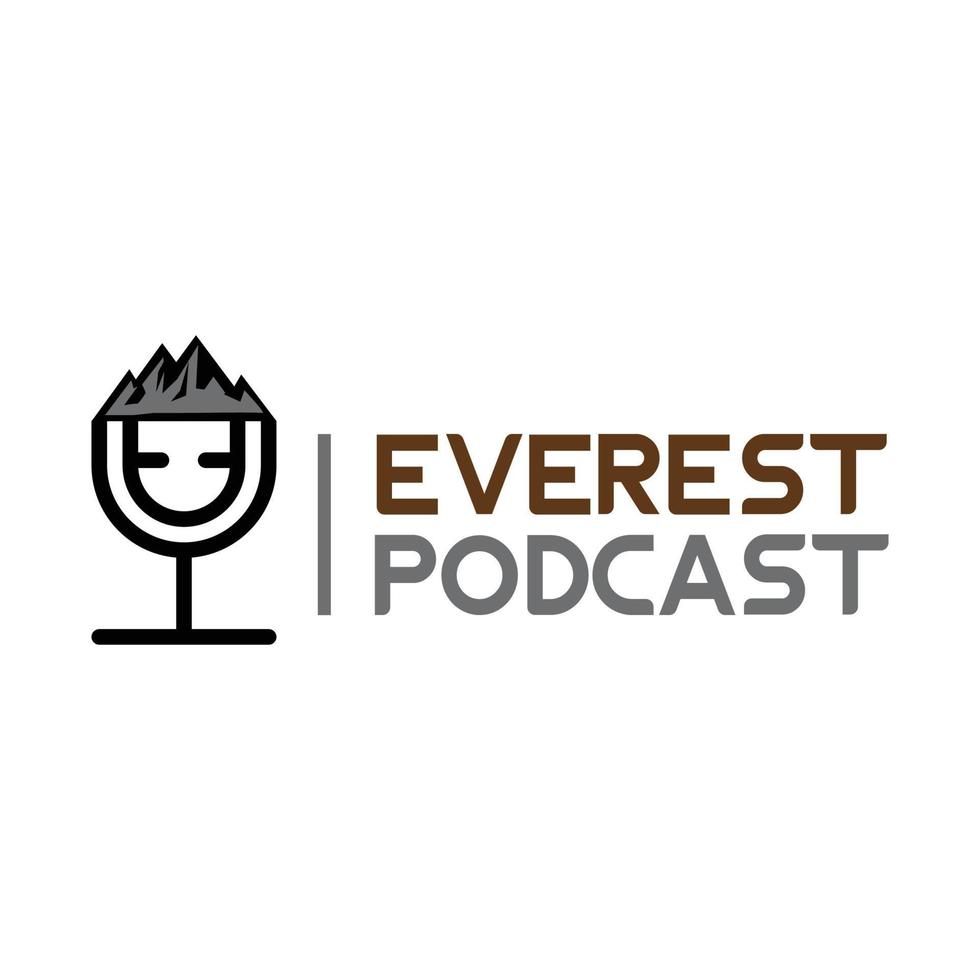 Podcast Mountain Logo Icon Design vector