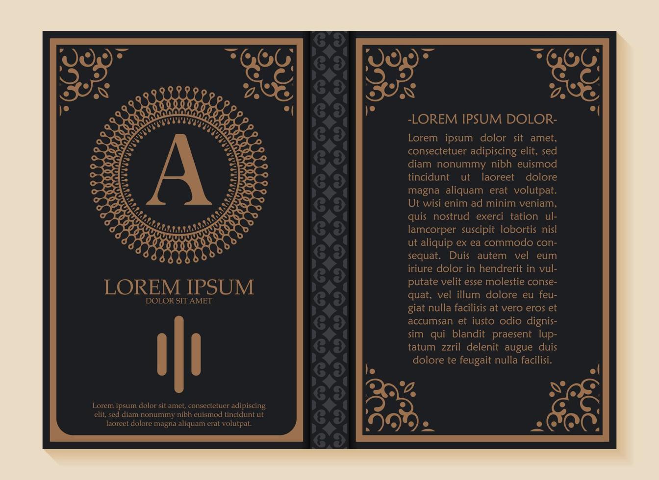 Ornamental book cover design vector