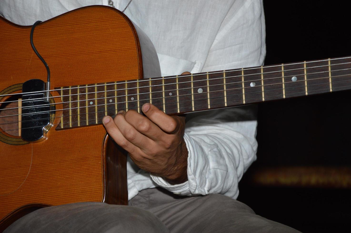 Chords of a classical guitar photo