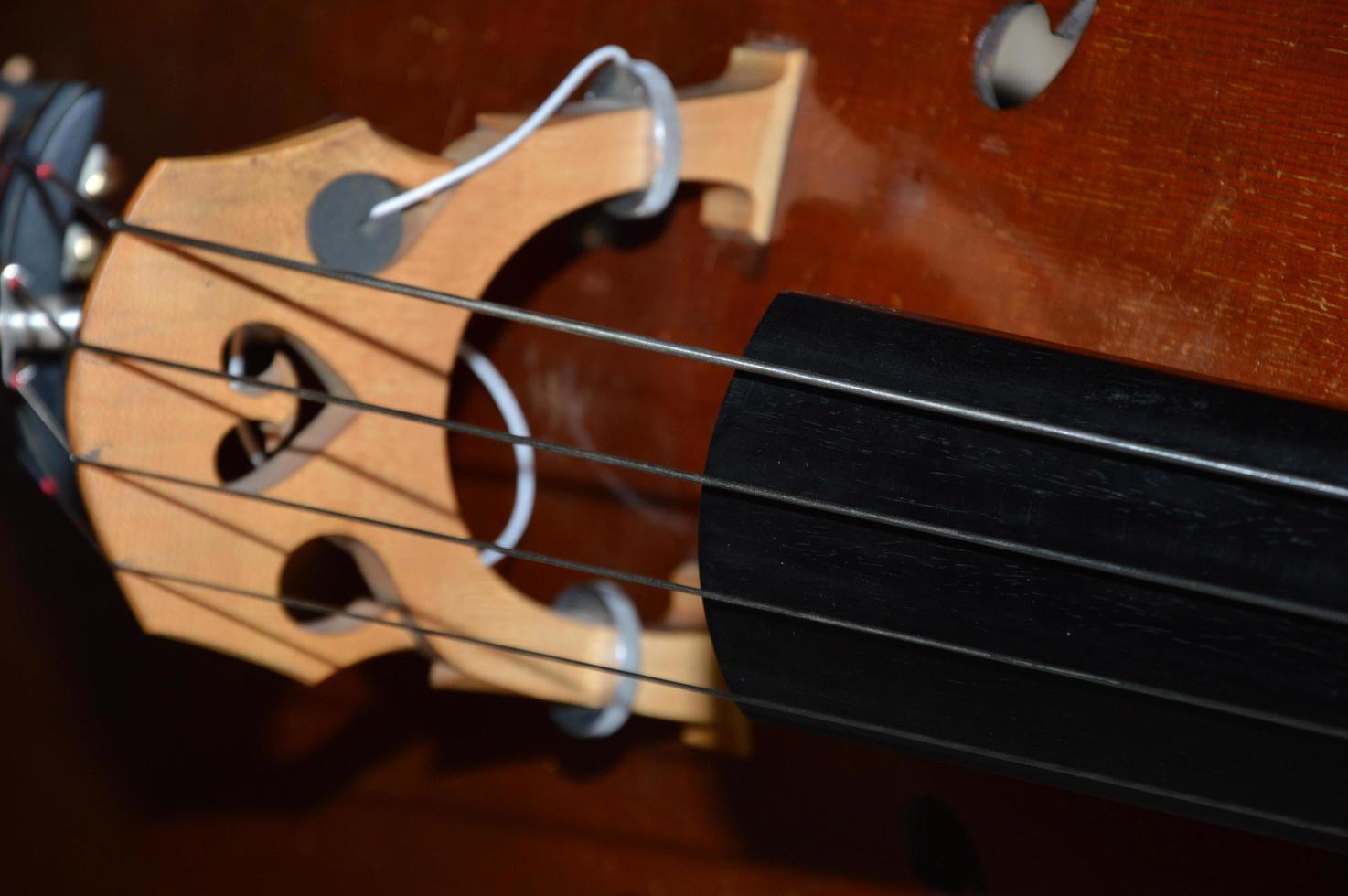 Zoom on a double bass photo