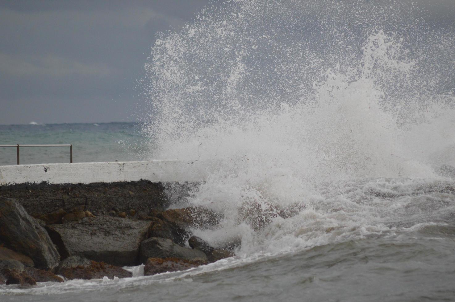 A closeup shot of stormy sea photo