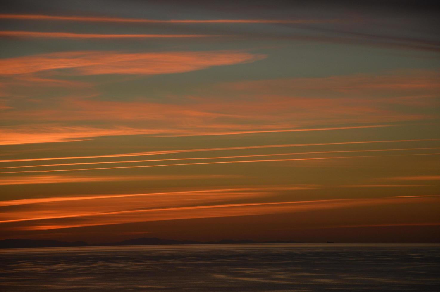 Cloudy sky during the sunset photo