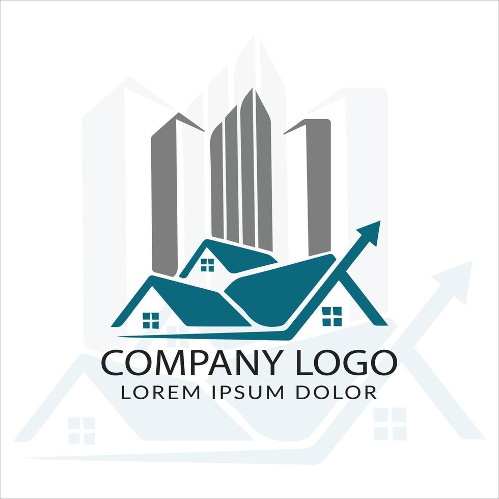 diseño de logotipo de empresa inmobiliaria vector