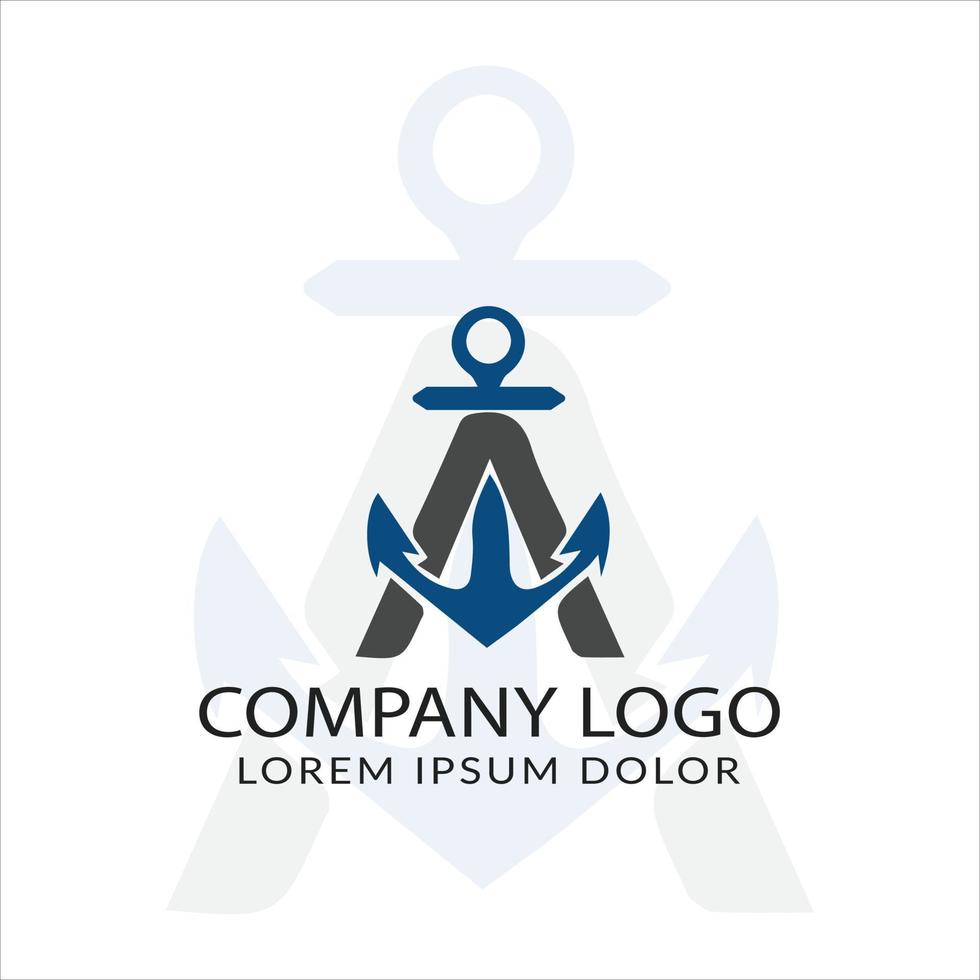 Ship Anchor logo design vector