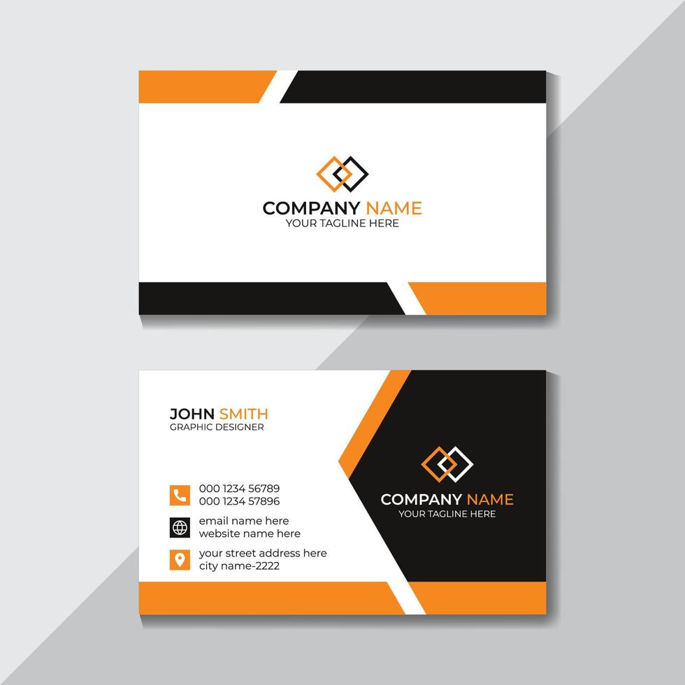 Yellow and Black Modern Corporate Business Card Design Template Free Vector