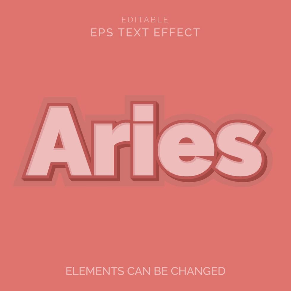 Aries Editable text effect vector