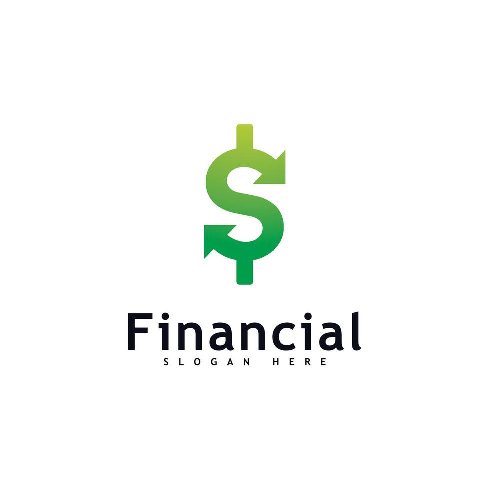 vector de concepto de diseño de logotipo de dinero. logotipo simple financiero o bancario