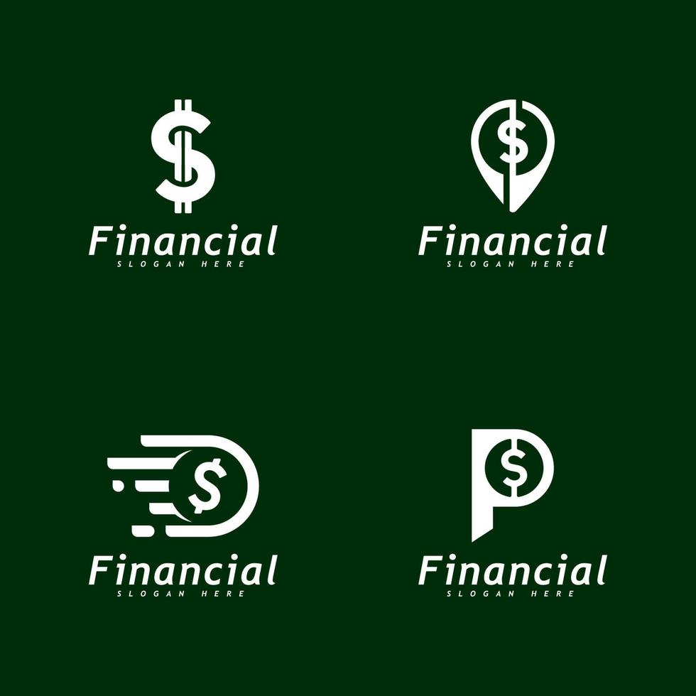 vector de concepto de diseño de logotipo de dinero. logotipo simple financiero o bancario