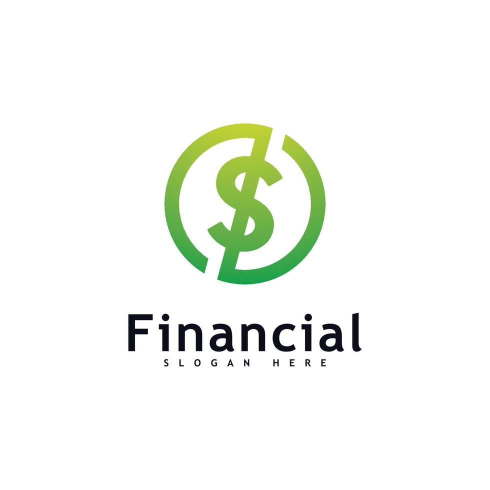vector de concepto de diseño de logotipo de dinero. logotipo simple financiero o bancario