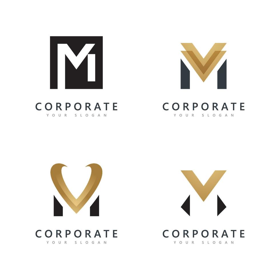 Diseño de vector de logotipo m, diseño de vector de logotipo inicial creativo