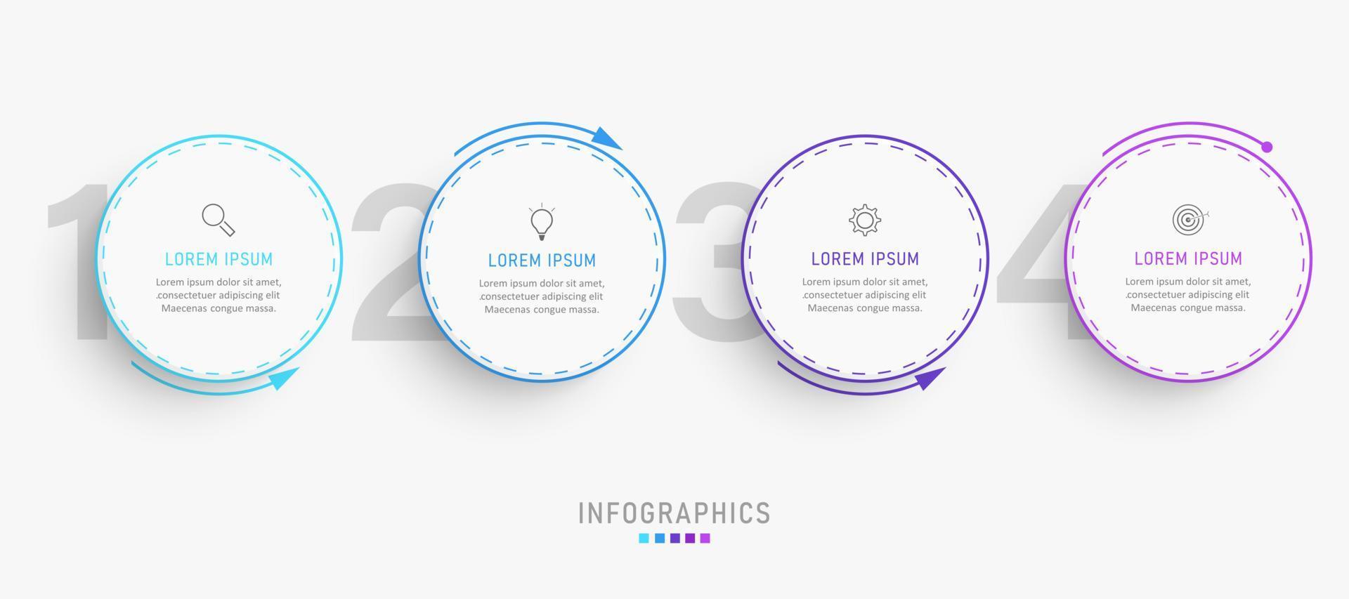 Vector Infographic label design template with icons and 4 options or steps. Can be used for process diagram, presentations, workflow layout, banner, flow chart, info graph.