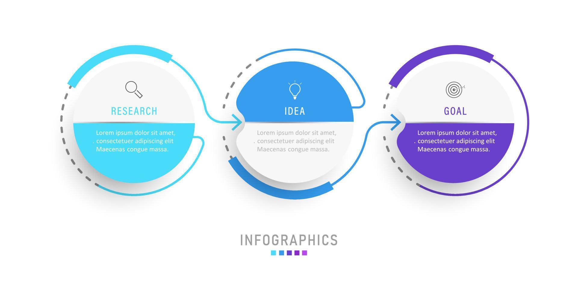 Vector Infographic label design template with icons and 3 options or steps. Can be used for process diagram, presentations, workflow layout, banner, flow chart, info graph.