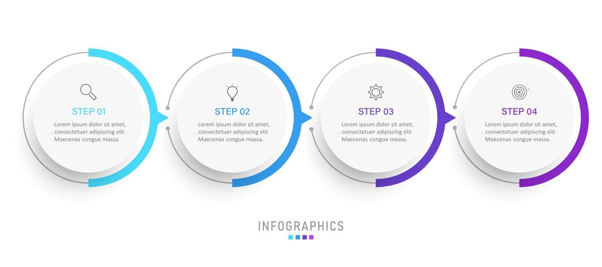 Vector Infographic label design template with icons and 4 options or steps. Can be used for process diagram, presentations, workflow layout, banner, flow chart, info graph.