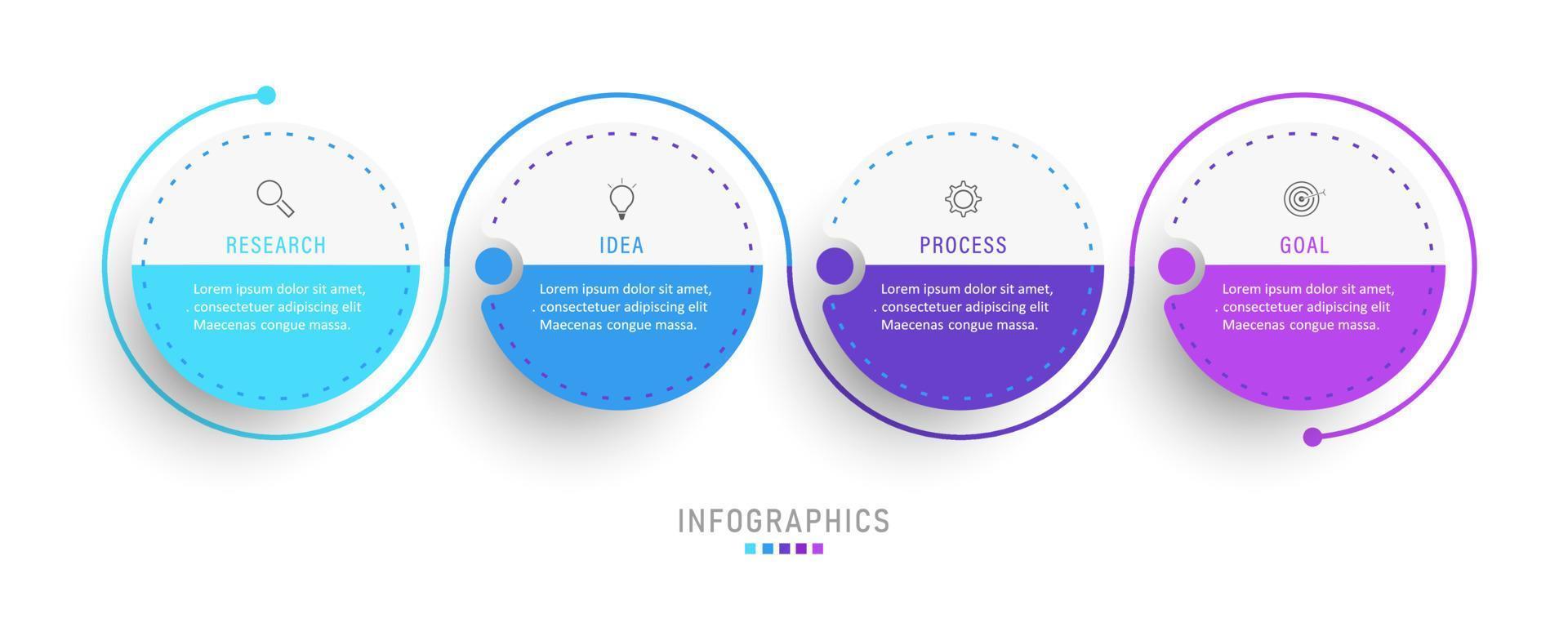 Vector Infographic label design template with icons and 4 options or steps. Can be used for process diagram, presentations, workflow layout, banner, flow chart, info graph.