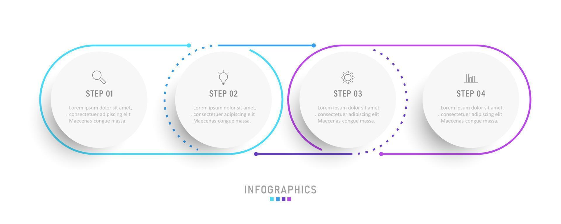 Vector Infographic label design template with icons and 4 options or steps. Can be used for process diagram, presentations, workflow layout, banner, flow chart, info graph.