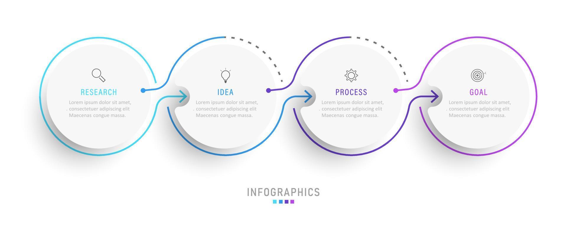 Vector Infographic label design template with icons and 4 options or steps. Can be used for process diagram, presentations, workflow layout, banner, flow chart, info graph.