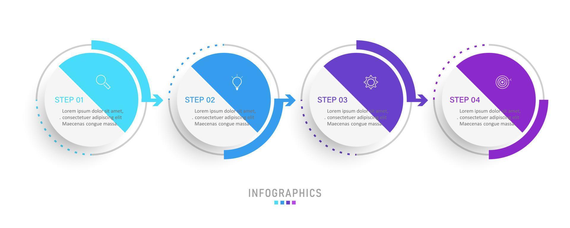 Vector Infographic label design template with icons and 4 options or steps. Can be used for process diagram, presentations, workflow layout, banner, flow chart, info graph.