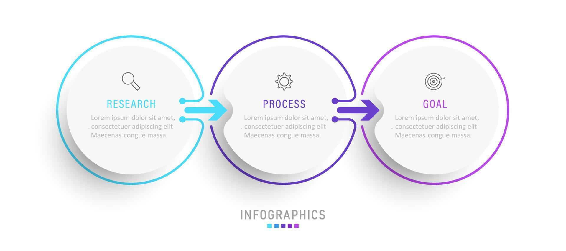 Vector Infographic label design template with icons and 3 options or steps. Can be used for process diagram, presentations, workflow layout, banner, flow chart, info graph.