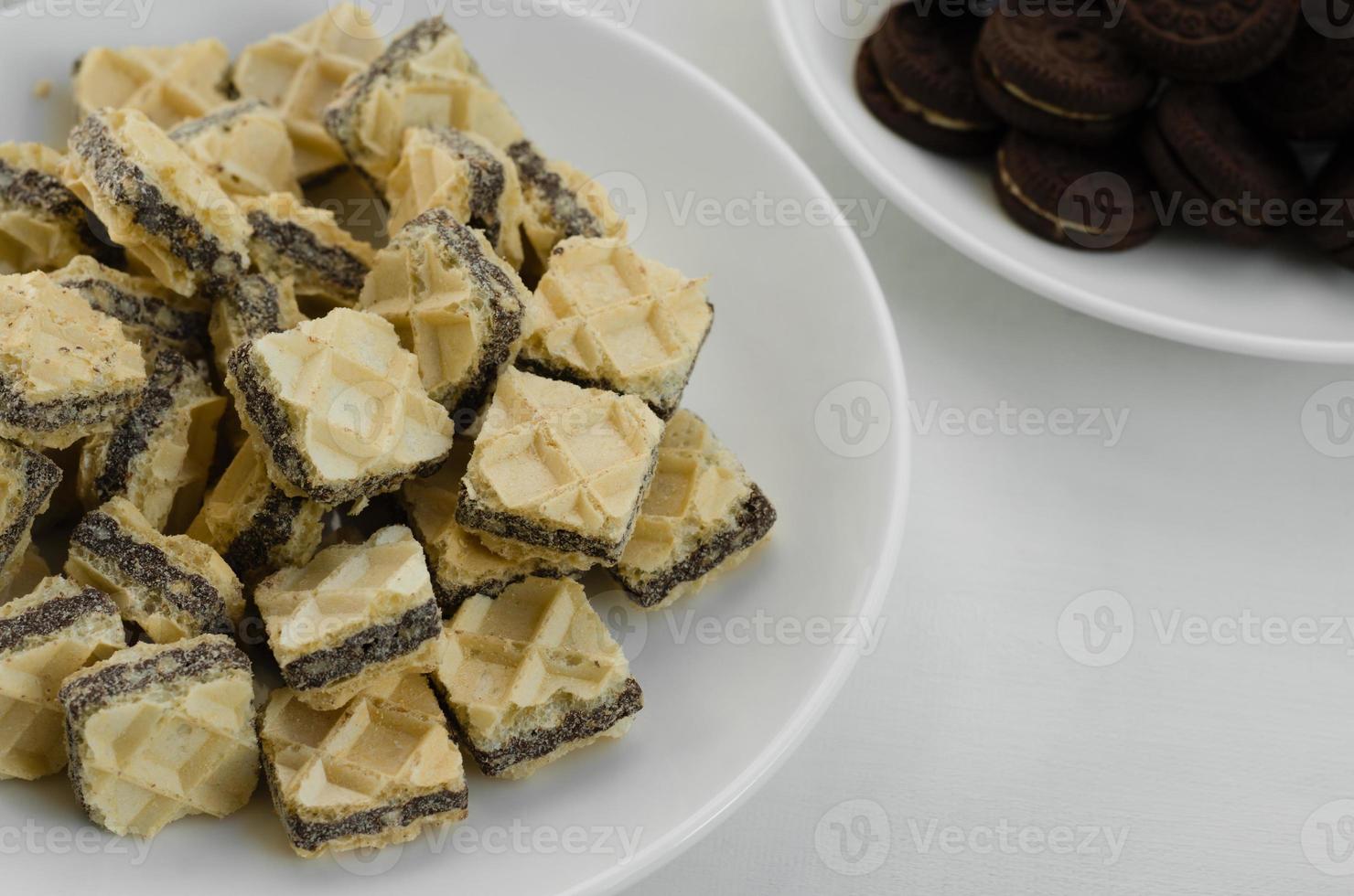 Wafers and Chocolate Biscuits for Relaxing Time. photo