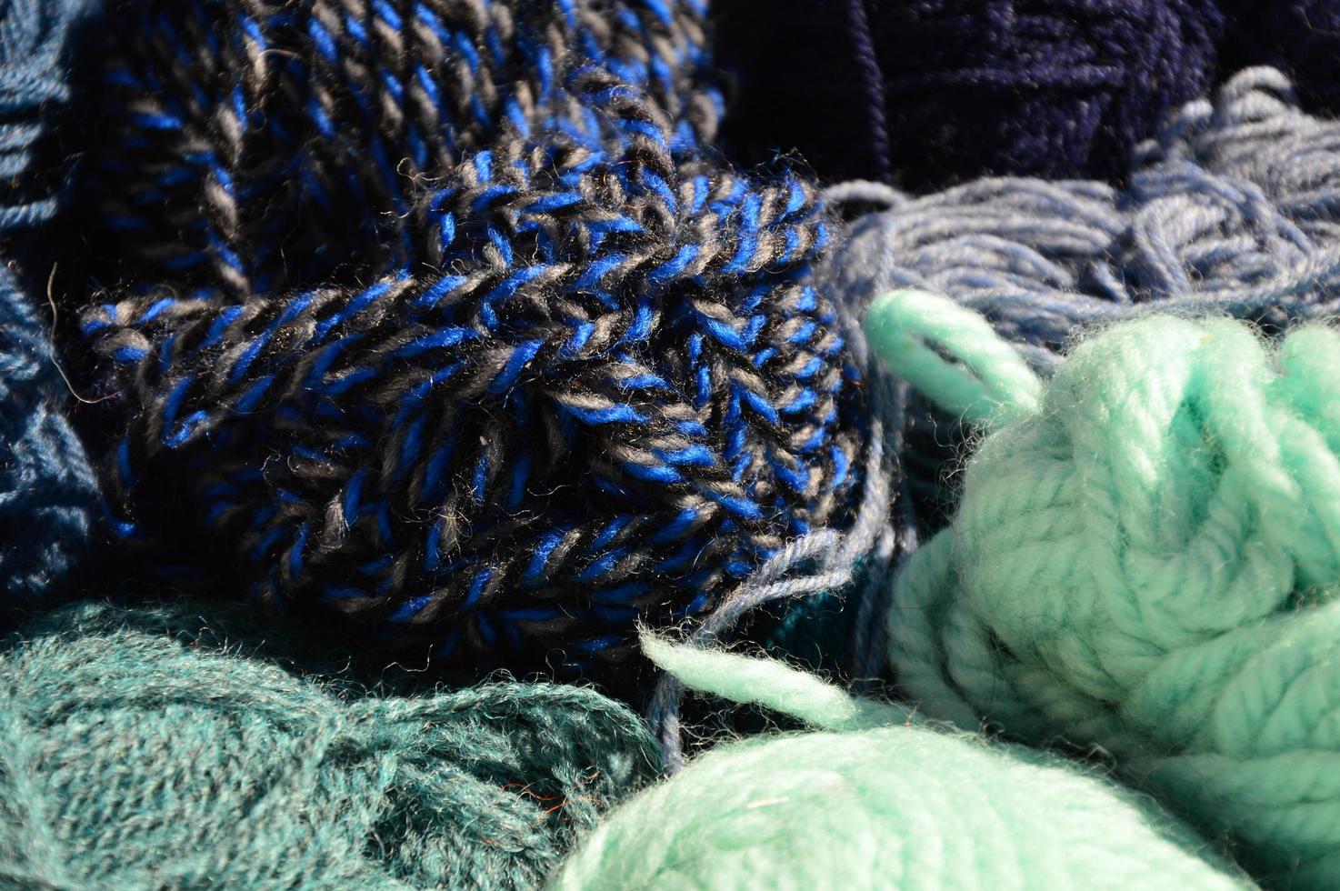 Colorful wool for knitting photo