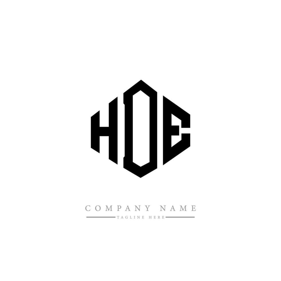 diseño de logotipo de letra hde con forma de polígono. diseño de logotipo en forma de cubo y polígono hde. hde hexágono vector logo plantilla colores blanco y negro. hde monograma, logotipo comercial e inmobiliario.