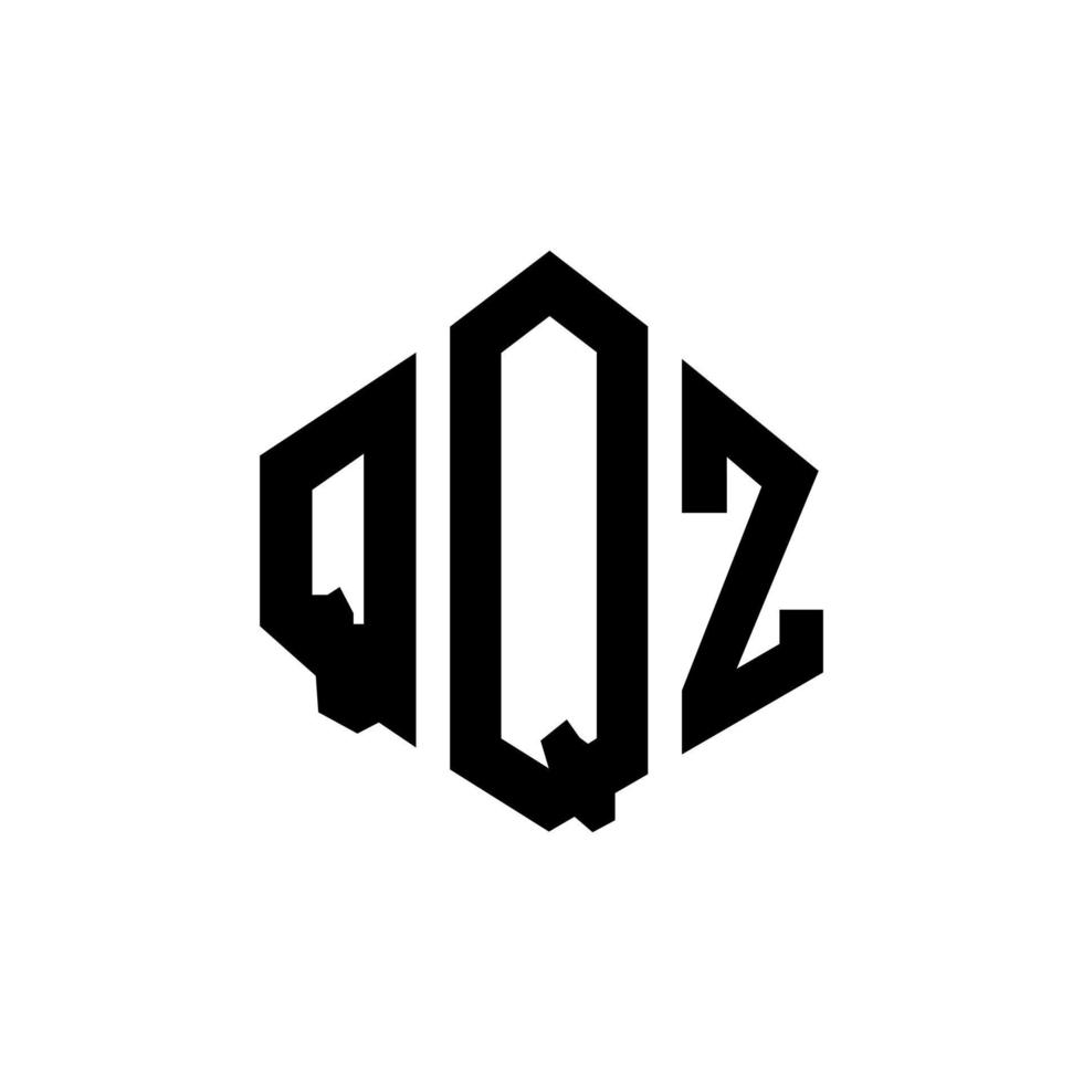 diseño de logotipo de letra qqz con forma de polígono. diseño de logotipo en forma de cubo y polígono qqz. qqz hexágono vector logo plantilla colores blanco y negro. Monograma qqz, logotipo comercial y inmobiliario.