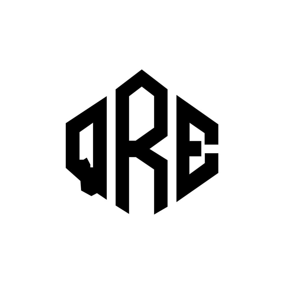 diseño de logotipo de letra qre con forma de polígono. qre diseño de logotipo en forma de polígono y cubo. qre hexágono vector logo plantilla colores blanco y negro. monograma qre, logotipo comercial e inmobiliario.