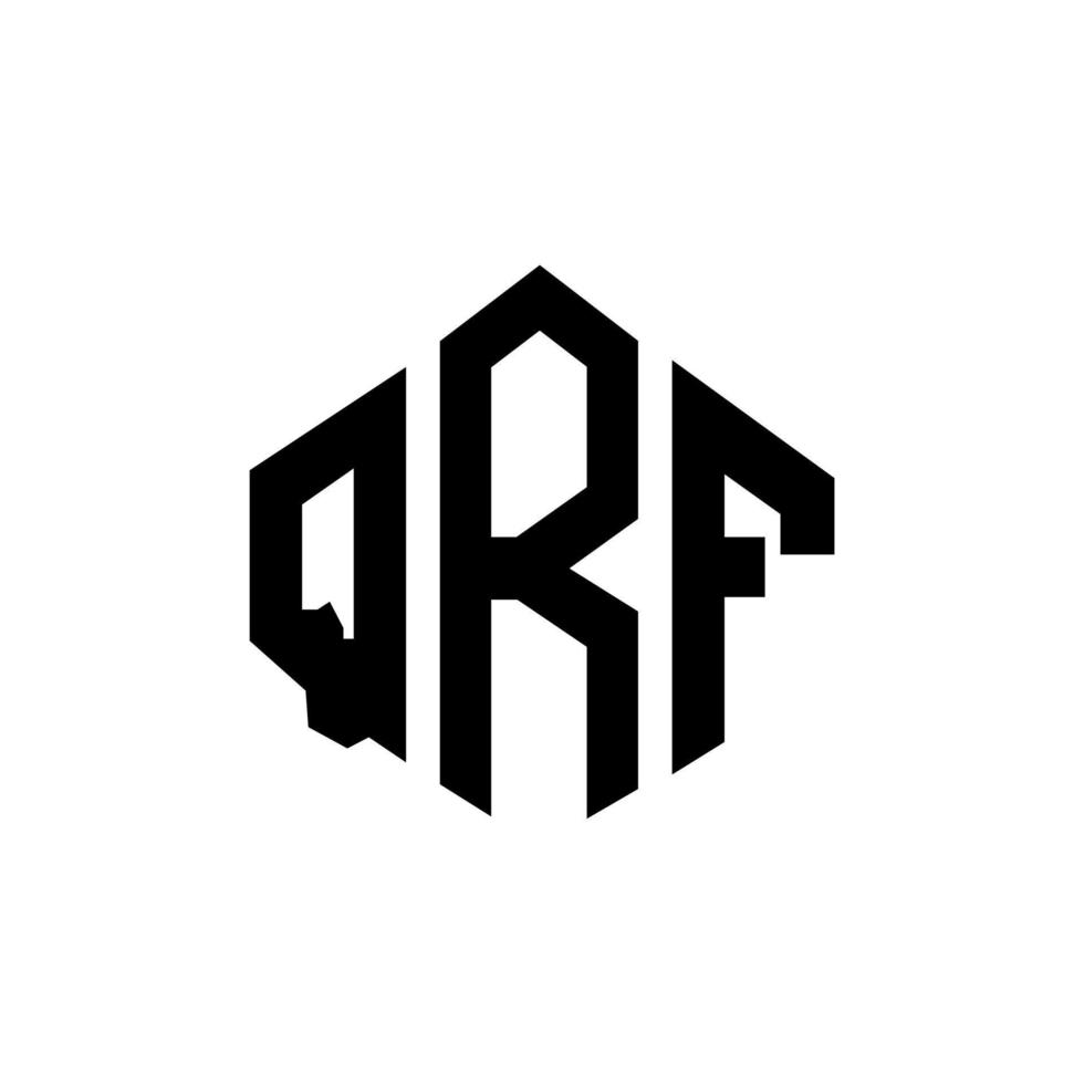 diseño de logotipo de letra qrf con forma de polígono. diseño de logotipo de forma de cubo y polígono qrf. qrf hexágono vector logo plantilla colores blanco y negro. monograma qrf, logotipo empresarial y inmobiliario.