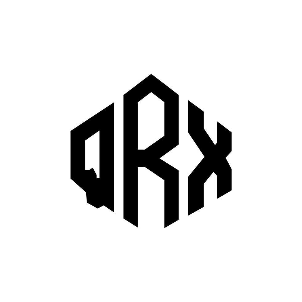 diseño de logotipo de letra qrx con forma de polígono. diseño de logotipo de forma de cubo y polígono qrx. qrx hexágono vector logo plantilla colores blanco y negro. monograma qrx, logotipo comercial y inmobiliario.