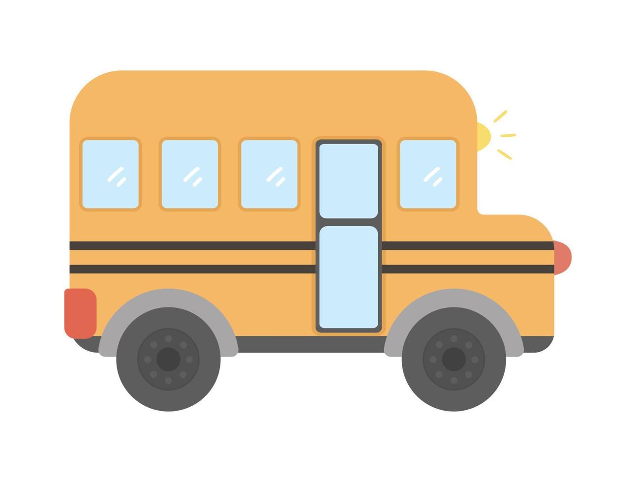 autobús escolar vectorial. imágenes prediseñadas educativas de regreso a la escuela. lindo transporte público de estilo plano. icono de transporte aislado sobre fondo blanco vector